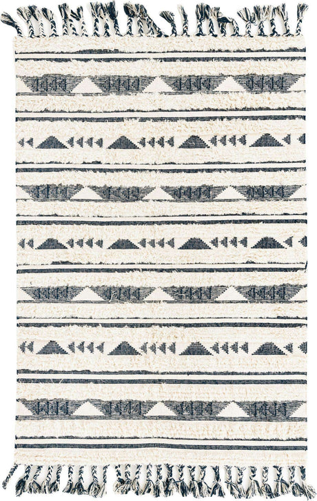 Navy Blue 6' 1 x 9' Mesa Rectangle Area Rug 100% Wool Geometric All Natural Carpet for Living, Dining, Office, Bedrooms, Dorms, Kitchens for Sale at Rug Engine