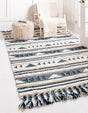 Navy Blue 2' x 3' 1 Mesa Rectangle Area Rug 100% Wool Geometric All Natural Carpet for Living, Dining, Office, Bedrooms, Dorms, Kitchens for Sale at Rug Engine