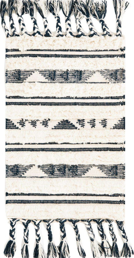 Navy Blue 2' x 3' 1 Mesa Rectangle Area Rug 100% Wool Geometric All Natural Carpet for Living, Dining, Office, Bedrooms, Dorms, Kitchens for Sale at Rug Engine