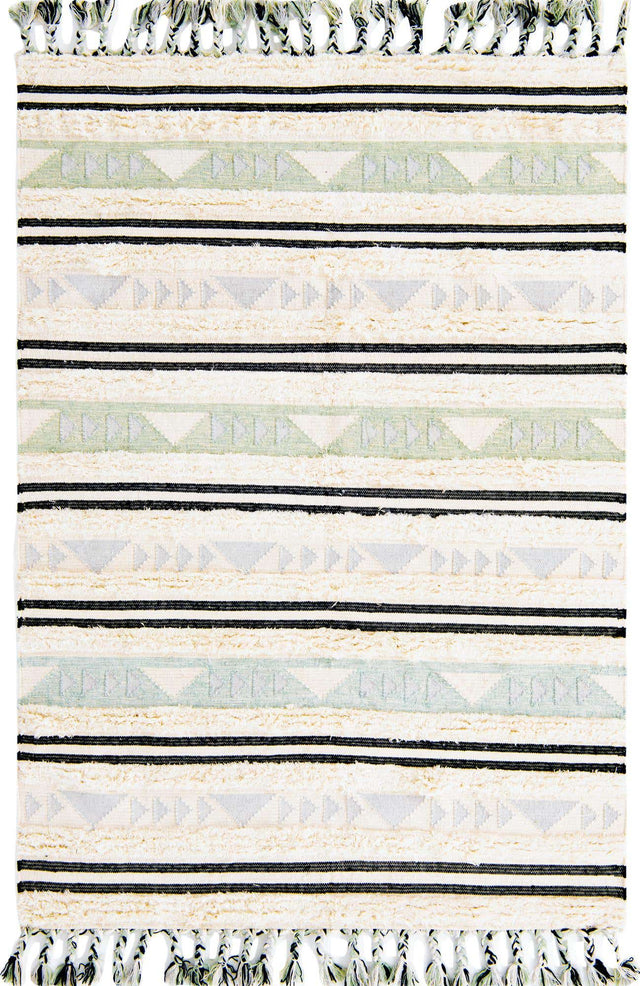 Aquamarine 6' 1 x 9' Mesa Rectangle Area Rug 100% Wool Geometric All Natural Carpet for Living, Dining, Office, Bedrooms, Dorms, Kitchens for Sale at Rug Engine
