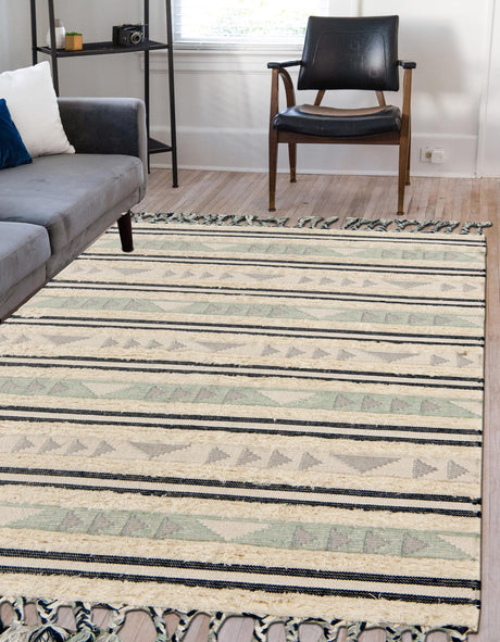 Aquamarine 9' x 12' Mesa Rectangle Area Rug 100% Wool Geometric All Natural Carpet for Living, Dining, Office, Bedrooms, Dorms, Kitchens for Sale at Rug Engine
