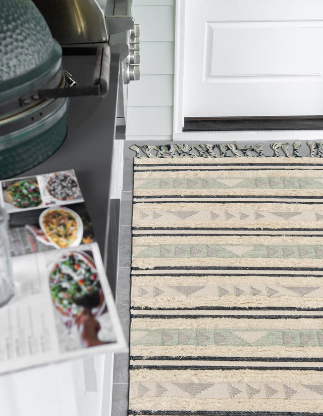 Aquamarine 5' 1 x 8' Mesa Rectangle Area Rug 100% Wool Geometric All Natural Carpet for Living, Dining, Office, Bedrooms, Dorms, Kitchens for Sale at Rug Engine