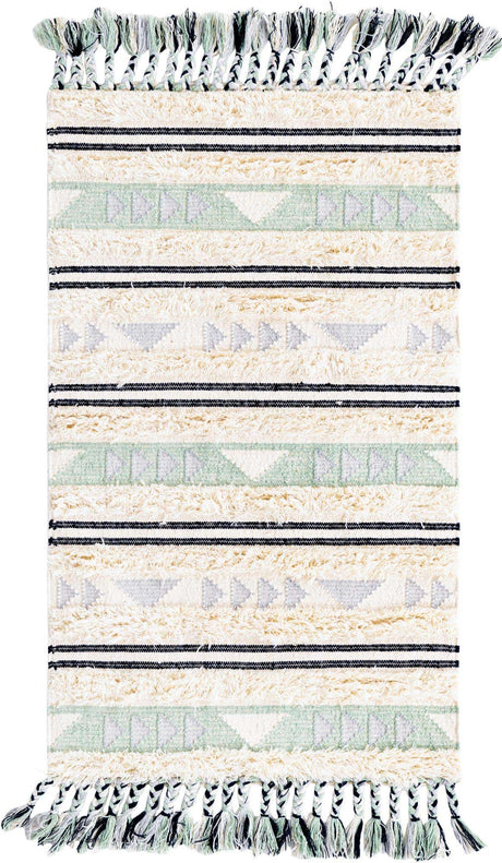Aquamarine 3' 3 x 5' 1 Mesa Rectangle Area Rug 100% Wool Geometric All Natural Carpet for Living, Dining, Office, Bedrooms, Dorms, Kitchens for Sale at Rug Engine