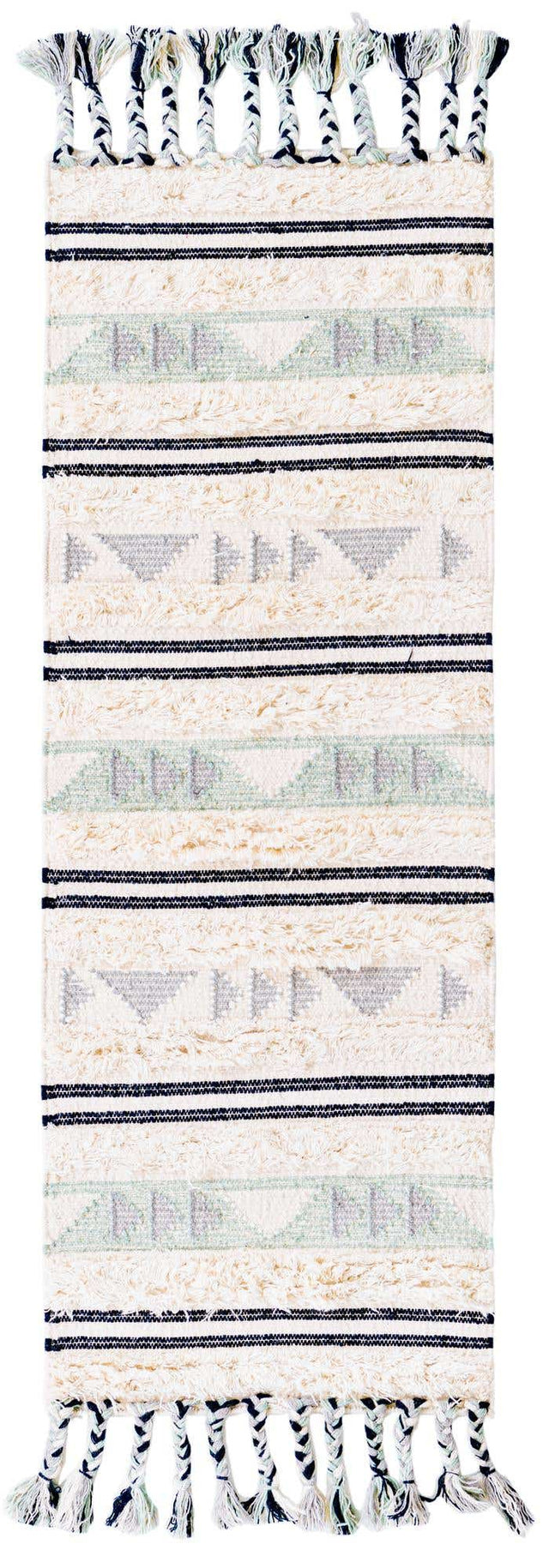 Aquamarine 2' 2 x 6' 1 Mesa Runner Area Rug 100% Wool Geometric All Natural Carpet for Living, Dining, Office, Bedrooms, Dorms, Kitchens for Sale at Rug Engine