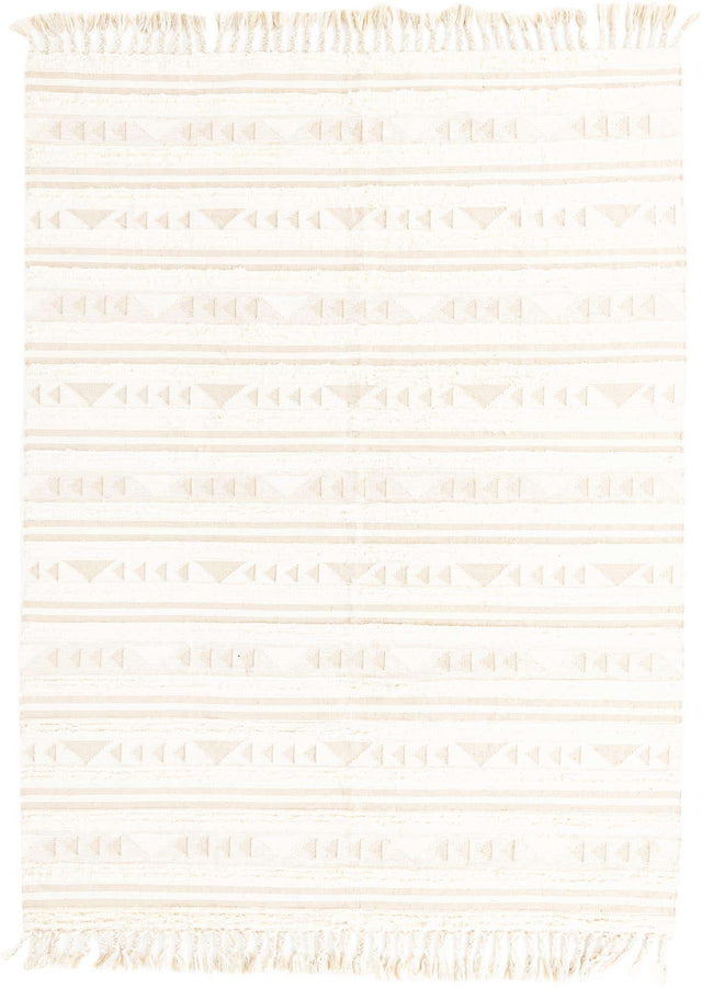 Ivory 9' x 12' Mesa Rectangle Area Rug 100% Wool Geometric All Natural Carpet for Living, Dining, Office, Bedrooms, Dorms, Kitchens for Sale at Rug Engine