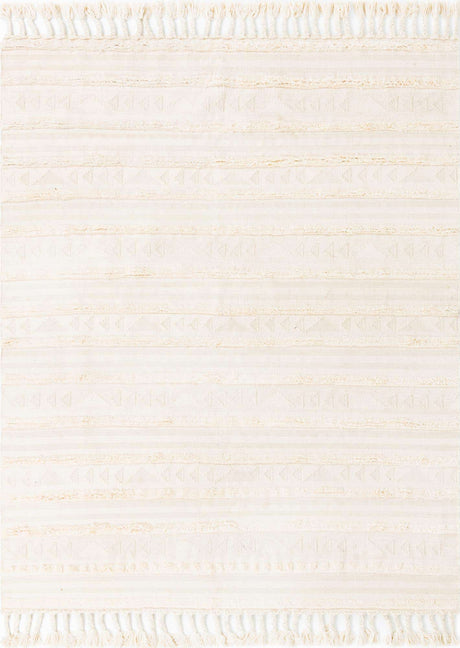 Ivory 8' x 10' Mesa Rectangle Area Rug 100% Wool Geometric All Natural Carpet for Living, Dining, Office, Bedrooms, Dorms, Kitchens for Sale at Rug Engine