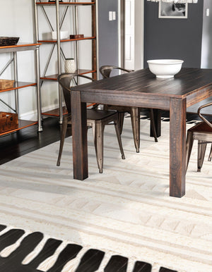 Ivory 8' x 10' Mesa Rectangle Area Rug 100% Wool Geometric All Natural Carpet for Living, Dining, Office, Bedrooms, Dorms, Kitchens for Sale at Rug Engine