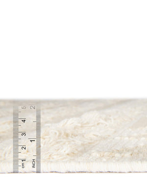 Ivory 4' 1 x 6' 1 Mesa Rectangle Area Rug 100% Wool Geometric All Natural Carpet for Living, Dining, Office, Bedrooms, Dorms, Kitchens for Sale at Rug Engine
