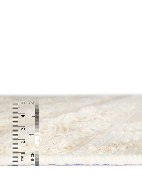 Ivory 4' 1 x 6' 1 Mesa Rectangle Area Rug 100% Wool Geometric All Natural Carpet for Living, Dining, Office, Bedrooms, Dorms, Kitchens for Sale at Rug Engine
