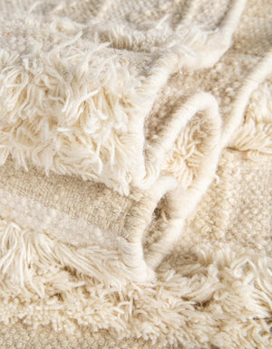 Ivory 4' 1 x 6' 1 Mesa Rectangle Area Rug 100% Wool Geometric All Natural Carpet for Living, Dining, Office, Bedrooms, Dorms, Kitchens for Sale at Rug Engine