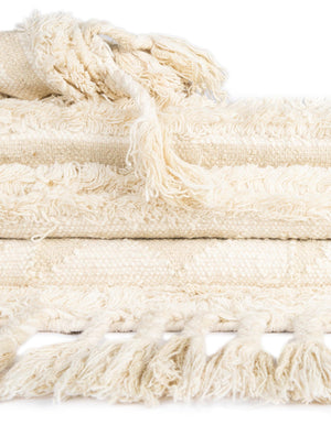 Ivory 8' x 11' Mesa Rectangle Area Rug 100% Wool Geometric All Natural Carpet for Living, Dining, Office, Bedrooms, Dorms, Kitchens for Sale at Rug Engine