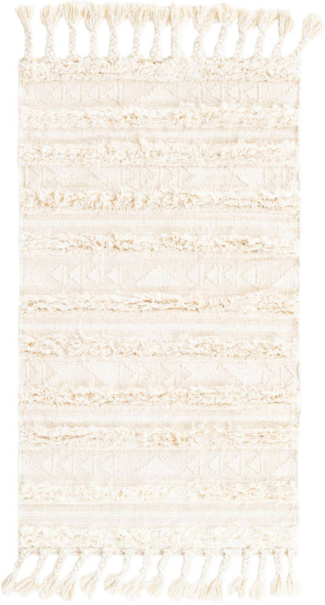 Ivory 3' 3 x 5' 1 Mesa Rectangle Area Rug 100% Wool Geometric All Natural Carpet for Living, Dining, Office, Bedrooms, Dorms, Kitchens for Sale at Rug Engine