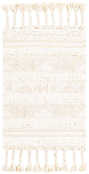 Ivory 2' x 3' 1 Mesa Rectangle Area Rug 100% Wool Geometric All Natural Carpet for Living, Dining, Office, Bedrooms, Dorms, Kitchens for Sale at Rug Engine