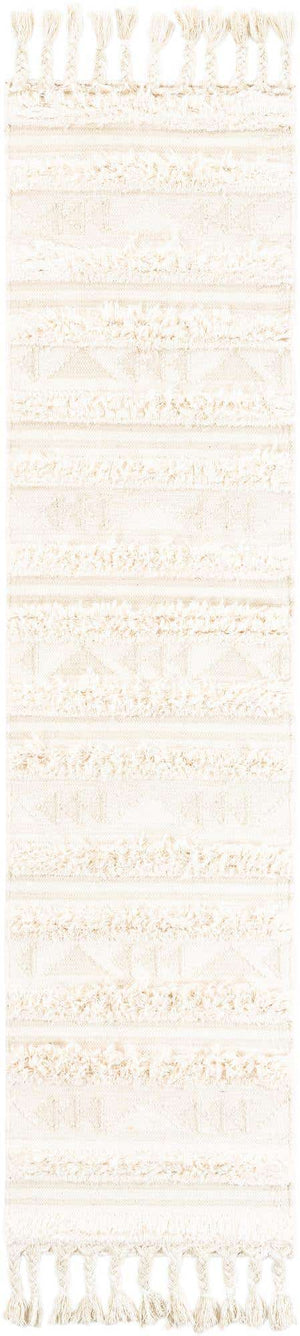 Ivory 2' 2 x 8' 2 Mesa Runner Area Rug 100% Wool Geometric All Natural Carpet for Living, Dining, Office, Bedrooms, Dorms, Kitchens for Sale at Rug Engine