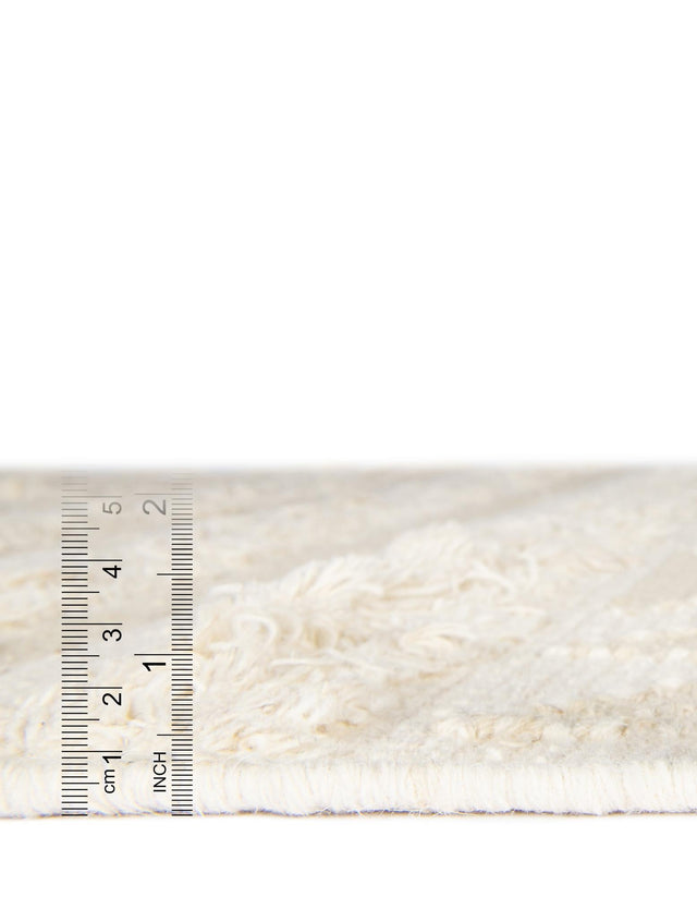 Ivory 2' 2 x 8' 2 Mesa Runner Area Rug 100% Wool Geometric All Natural Carpet for Living, Dining, Office, Bedrooms, Dorms, Kitchens for Sale at Rug Engine