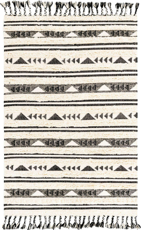 Charcoal 6' 1 x 9' Mesa Rectangle Area Rug 100% Wool Geometric All Natural Carpet for Living, Dining, Office, Bedrooms, Dorms, Kitchens for Sale at Rug Engine