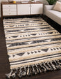 Charcoal 8' x 11' Mesa Rectangle Area Rug 100% Wool Geometric All Natural Carpet for Living, Dining, Office, Bedrooms, Dorms, Kitchens for Sale at Rug Engine