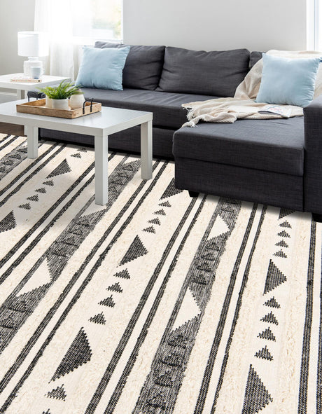 Charcoal 3' 3 x 5' 1 Mesa Rectangle Area Rug 100% Wool Geometric All Natural Carpet for Living, Dining, Office, Bedrooms, Dorms, Kitchens for Sale at Rug Engine