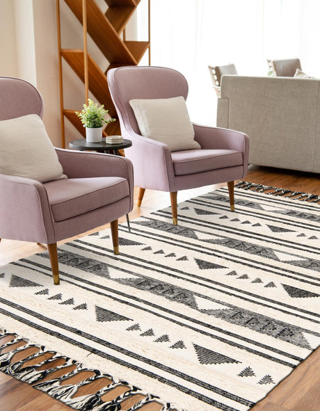 Charcoal 9' x 12' Mesa Rectangle Area Rug 100% Wool Geometric All Natural Carpet for Living, Dining, Office, Bedrooms, Dorms, Kitchens for Sale at Rug Engine