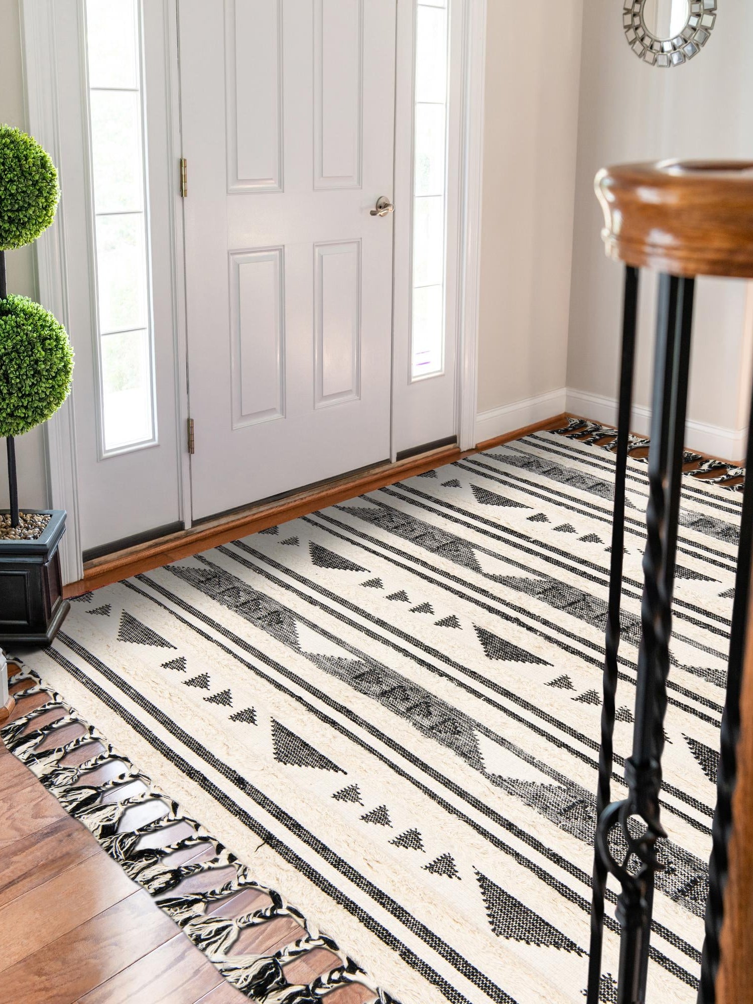 Charcoal 8' x 10' Mesa Rectangle Area Rug 100% Wool Geometric All Natural Carpet for Living, Dining, Office, Bedrooms, Dorms, Kitchens for Sale at Rug Engine
