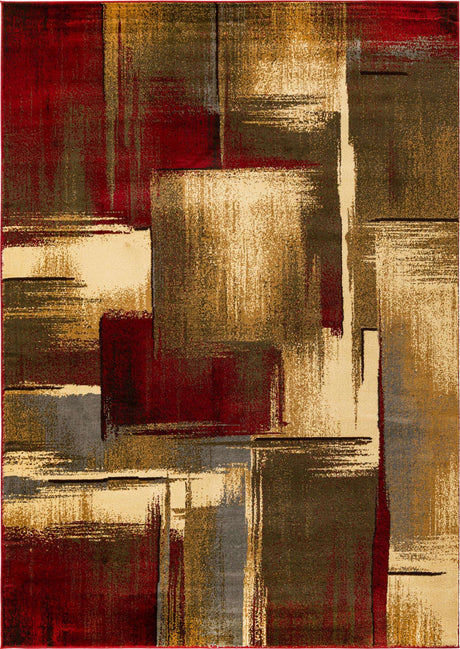 Multicolor 7' 1 x 10' Barista Rectangle Area Rug 100% Polypropylene Abstract Modern Geometric Carpet for Living Room Dining Office Dorm Room Decor for Sale at Rug Engine