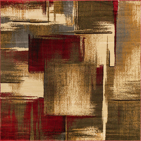 Multicolor 7' 1 x 7' 1 Barista Square Area Rug 100% Polypropylene Abstract Modern Geometric Carpet for Living Room Dining Office Dorm Room Decor for Sale at Rug Engine