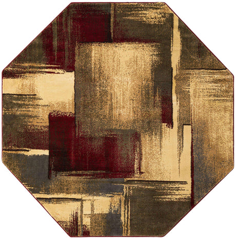 Multicolor 7' 1 x 7' 1 Barista Octagon Area Rug 100% Polypropylene Abstract Modern Geometric Carpet for Living Room Dining Office Dorm Room Decor for Sale at Rug Engine