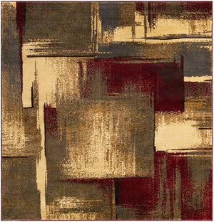 Multicolor 6' 1 x 6' 1 Barista Square Area Rug 100% Polypropylene Abstract Modern Geometric Carpet for Living Room Dining Office Dorm Room Decor for Sale at Rug Engine