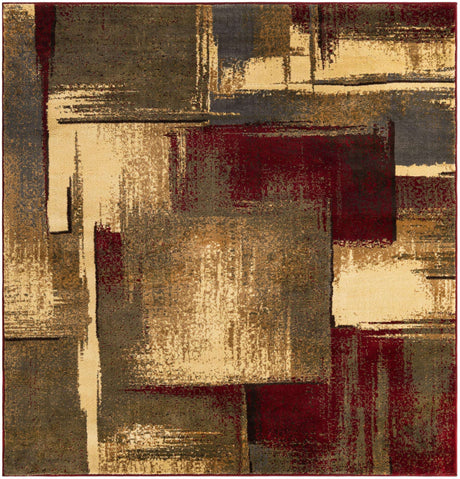 Multicolor 6' 1 x 6' 1 Barista Square Area Rug 100% Polypropylene Abstract Modern Geometric Carpet for Living Room Dining Office Dorm Room Decor for Sale at Rug Engine