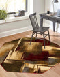 Multicolor 6' 1 x 6' 1 Barista Octagon Area Rug 100% Polypropylene Abstract Modern Geometric Carpet for Living Room Dining Office Dorm Room Decor for Sale at Rug Engine
