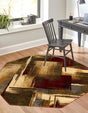 Multicolor 7' 10 x 7' 10 Barista Octagon Area Rug 100% Polypropylene Abstract Modern Geometric Carpet for Living Room Dining Office Dorm Room Decor for Sale at Rug Engine