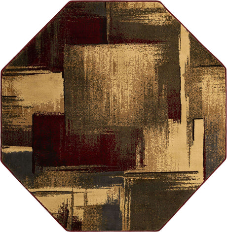 Multicolor 6' 1 x 6' 1 Barista Octagon Area Rug 100% Polypropylene Abstract Modern Geometric Carpet for Living Room Dining Office Dorm Room Decor for Sale at Rug Engine
