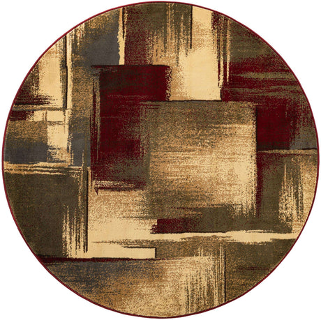 Multicolor 6' 1 x 6' 1 Barista Round Area Rug 100% Polypropylene Abstract Modern Geometric Carpet for Living Room Dining Office Dorm Room Decor for Sale at Rug Engine