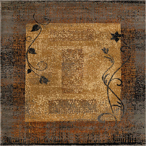 Beige 7' 1 x 7' 1 Barista Square Area Rug 100% Polypropylene Abstract Modern Geometric Carpet for Living Room Dining Office Dorm Room Decor for Sale at Rug Engine
