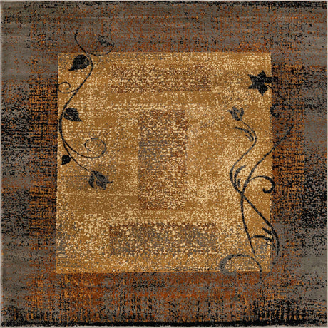 Beige 7' 1 x 7' 1 Barista Square Area Rug 100% Polypropylene Abstract Modern Geometric Carpet for Living Room Dining Office Dorm Room Decor for Sale at Rug Engine