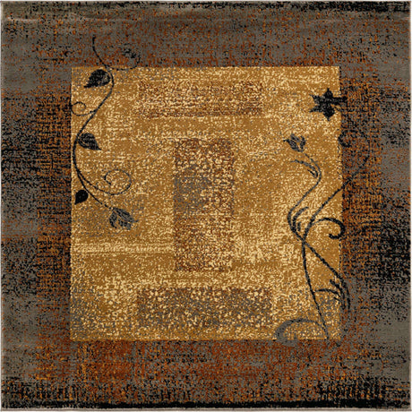 Beige 6' 1 x 6' 1 Barista Square Area Rug 100% Polypropylene Abstract Modern Geometric Carpet for Living Room Dining Office Dorm Room Decor for Sale at Rug Engine