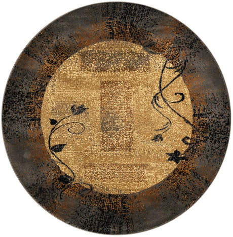 Beige 6' 1 x 6' 1 Barista Round Area Rug 100% Polypropylene Abstract Modern Geometric Carpet for Living Room Dining Office Dorm Room Decor for Sale at Rug Engine