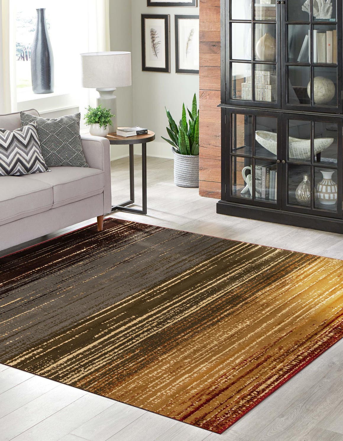 Beige 7' 1 x 7' 1 Barista Square Area Rug 100% Polypropylene Abstract Modern Geometric Carpet for Living Room Dining Office Dorm Room Decor for Sale at Rug Engine