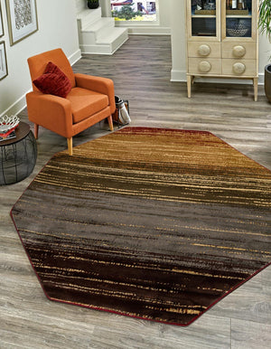 Beige 6' 1 x 6' 1 Barista Octagon Area Rug 100% Polypropylene Abstract Modern Geometric Carpet for Living Room Dining Office Dorm Room Decor for Sale at Rug Engine