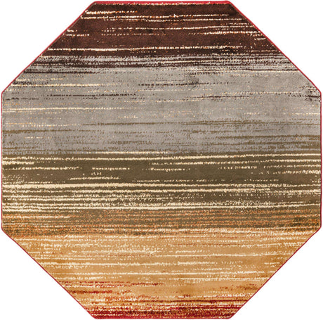 Beige 6' 1 x 6' 1 Barista Octagon Area Rug 100% Polypropylene Abstract Modern Geometric Carpet for Living Room Dining Office Dorm Room Decor for Sale at Rug Engine