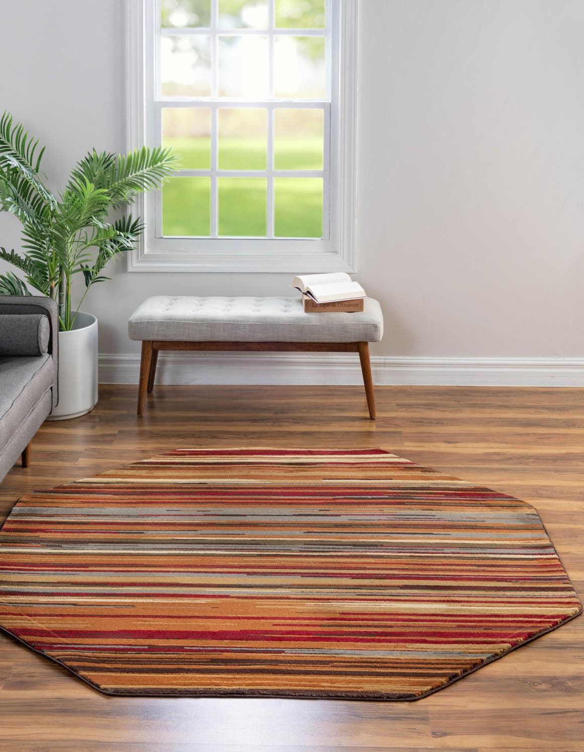 Beige 7' 1 x 7' 1 Barista Octagon Area Rug 100% Polypropylene Abstract Modern Geometric Carpet for Living Room Dining Office Dorm Room Decor for Sale at Rug Engine