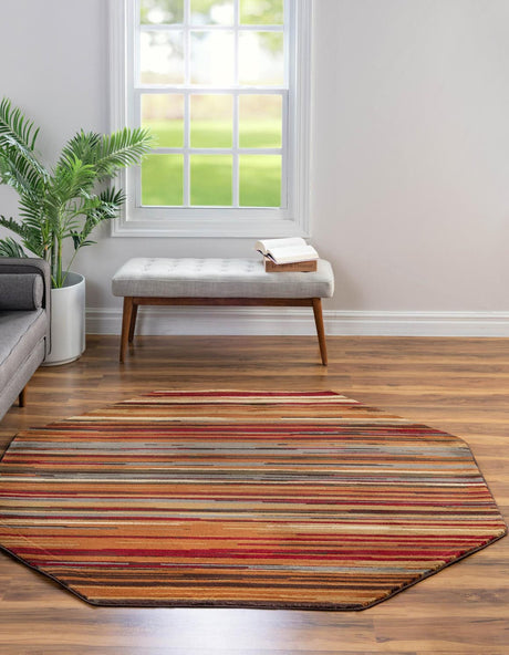 Beige 7' 10 x 7' 10 Barista Octagon Area Rug 100% Polypropylene Abstract Modern Geometric Carpet for Living Room Dining Office Dorm Room Decor for Sale at Rug Engine
