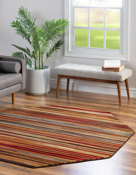Beige 7' 1 x 7' 1 Barista Octagon Area Rug 100% Polypropylene Abstract Modern Geometric Carpet for Living Room Dining Office Dorm Room Decor for Sale at Rug Engine