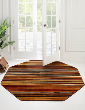 Beige 7' 10 x 7' 10 Barista Octagon Area Rug 100% Polypropylene Abstract Modern Geometric Carpet for Living Room Dining Office Dorm Room Decor for Sale at Rug Engine