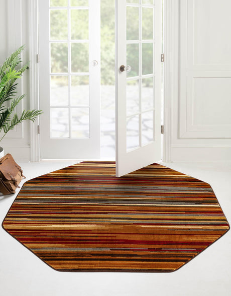 Beige 7' 10 x 7' 10 Barista Octagon Area Rug 100% Polypropylene Abstract Modern Geometric Carpet for Living Room Dining Office Dorm Room Decor for Sale at Rug Engine