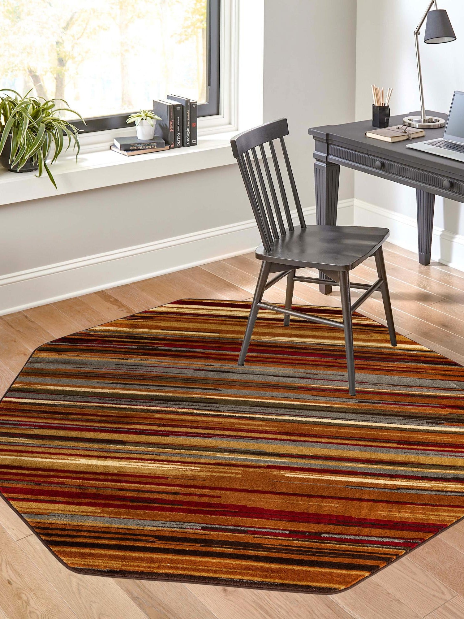 Beige 6' 1 x 6' 1 Barista Octagon Area Rug 100% Polypropylene Abstract Modern Geometric Carpet for Living Room Dining Office Dorm Room Decor for Sale at Rug Engine