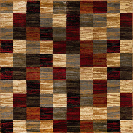 Multicolor 7' 1 x 7' 1 Barista Square Area Rug 100% Polypropylene Abstract Modern Geometric Carpet for Living Room Dining Office Dorm Room Decor for Sale at Rug Engine