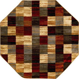 Multicolor 7' 1 x 7' 1 Barista Octagon Area Rug 100% Polypropylene Abstract Modern Geometric Carpet for Living Room Dining Office Dorm Room Decor for Sale at Rug Engine