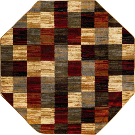 Multicolor 7' 1 x 7' 1 Barista Octagon Area Rug 100% Polypropylene Abstract Modern Geometric Carpet for Living Room Dining Office Dorm Room Decor for Sale at Rug Engine