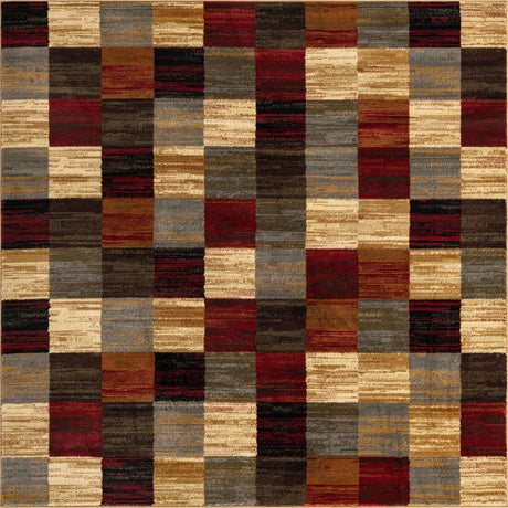 Multicolor 6' 1 x 6' 1 Barista Square Area Rug 100% Polypropylene Abstract Modern Geometric Carpet for Living Room Dining Office Dorm Room Decor for Sale at Rug Engine